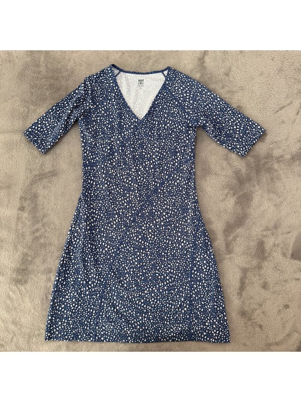 Title Nine Sayonara Cafe Sleeve Dress SMALL Navy Blue Athleisure Tennis